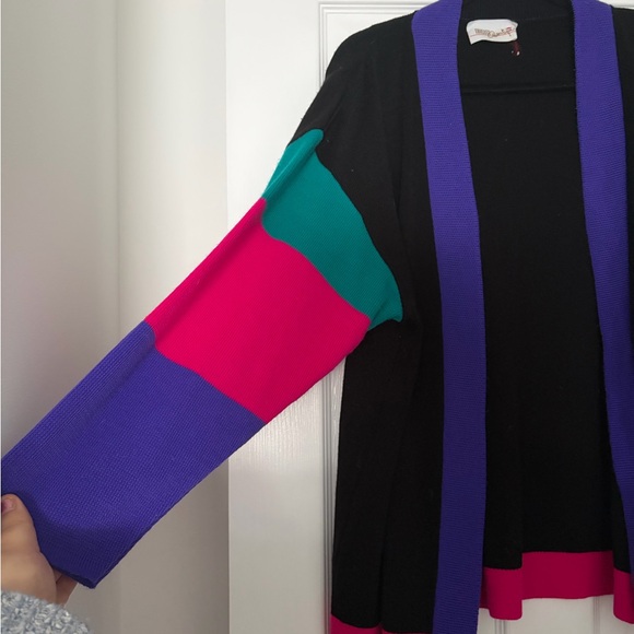 Chic Color Block Open Front Cardigan - Picture 3 of 3